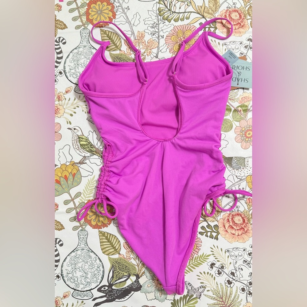 Shade & Shore Pink One-Piece Swimsuit Scoop Neck NWT - Picture 11 of 11